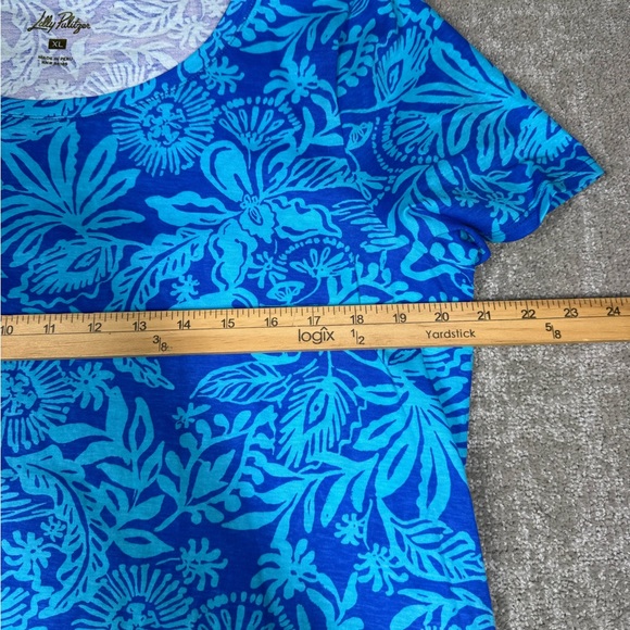 Lily Pulitzer Martinique Blue Jungle Oasis Jody Shirt Dress Pima Cotton Size XL - Picture 4 of 7